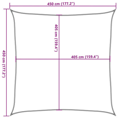 vidaXL Zonnezeil 160 g/m² 4,5x4,5 m HDPE bruin