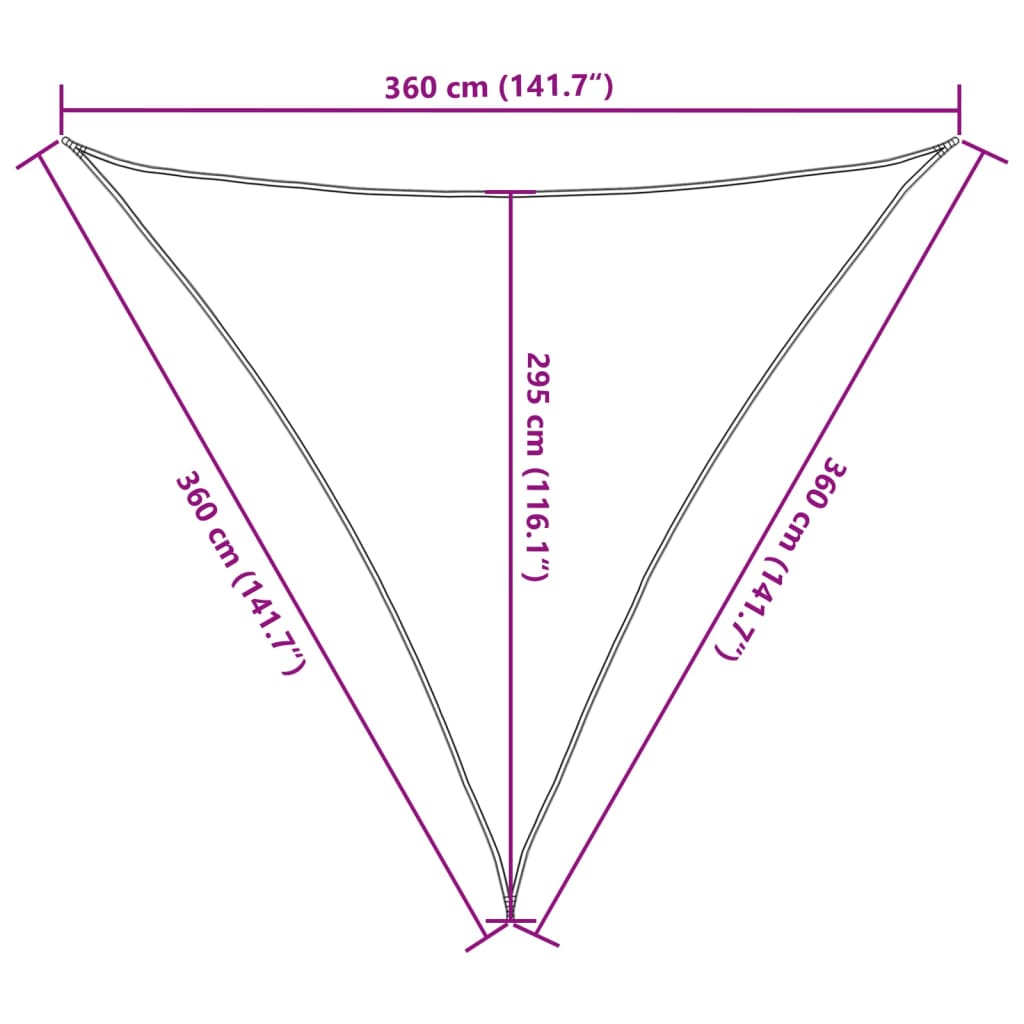 vidaXL Zonnezeil 160 g/m² 3,6x3,6x3,6 m HDPE bruin