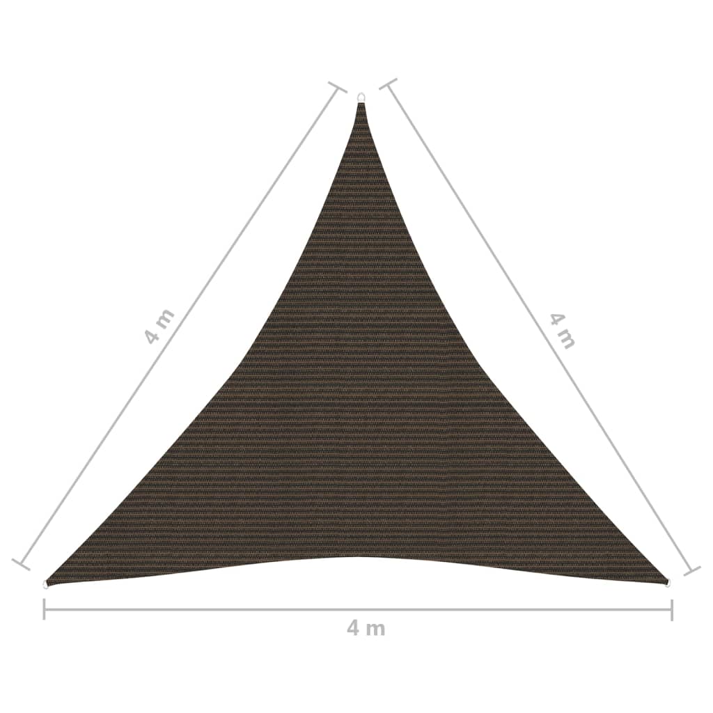 vidaXL Zonnezeil 160 g/m² 4x4x4 m HDPE bruin