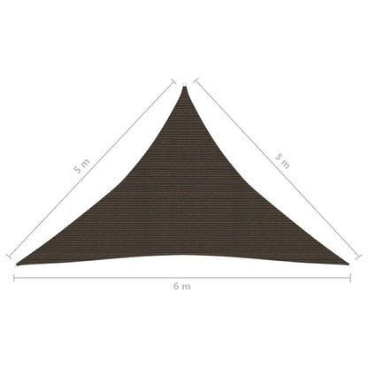 vidaXL Zonnezeil 160 g/m² 5x5x6 m HDPE bruin