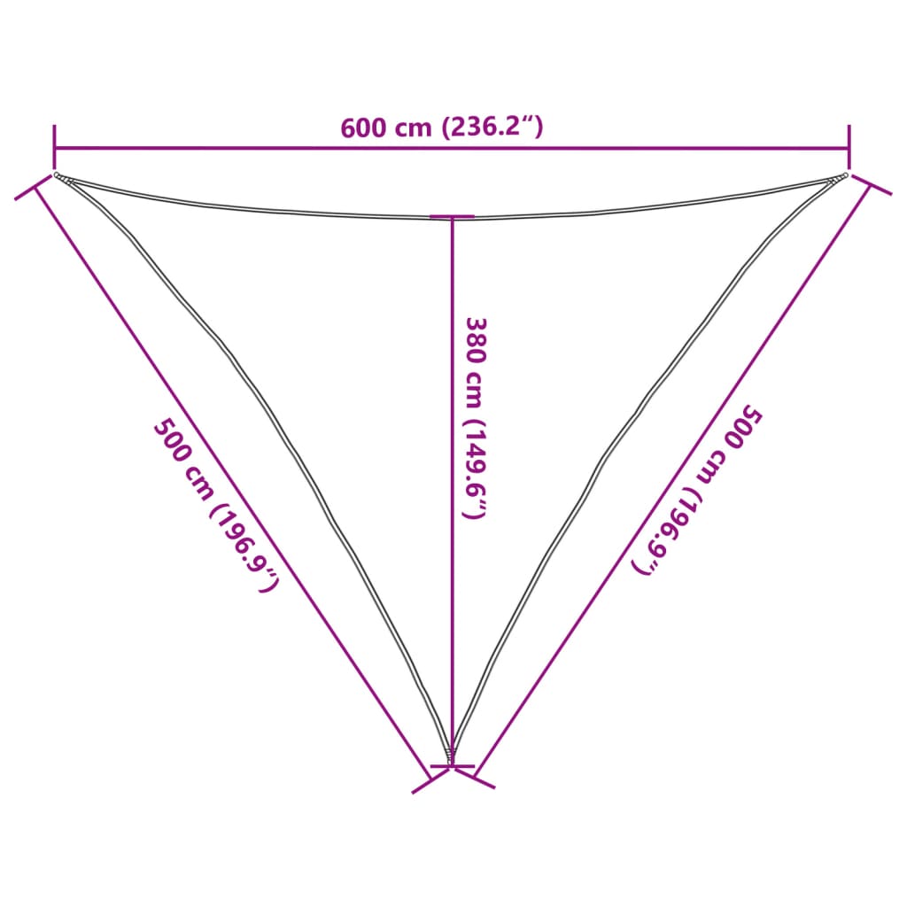 vidaXL Zonnezeil 160 g/m² 5x5x6 m HDPE bruin