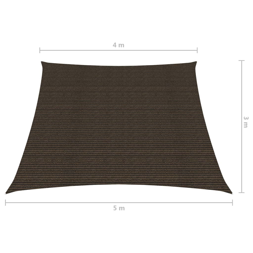 vidaXL Zonnezeil 160 g/m² 4/5x3 m HDPE bruin