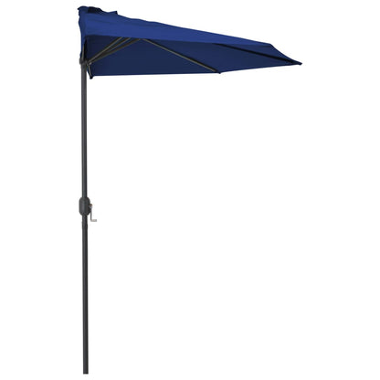 vidaXL Balkonparasol half met aluminium paal 300x155x223 cm blauw