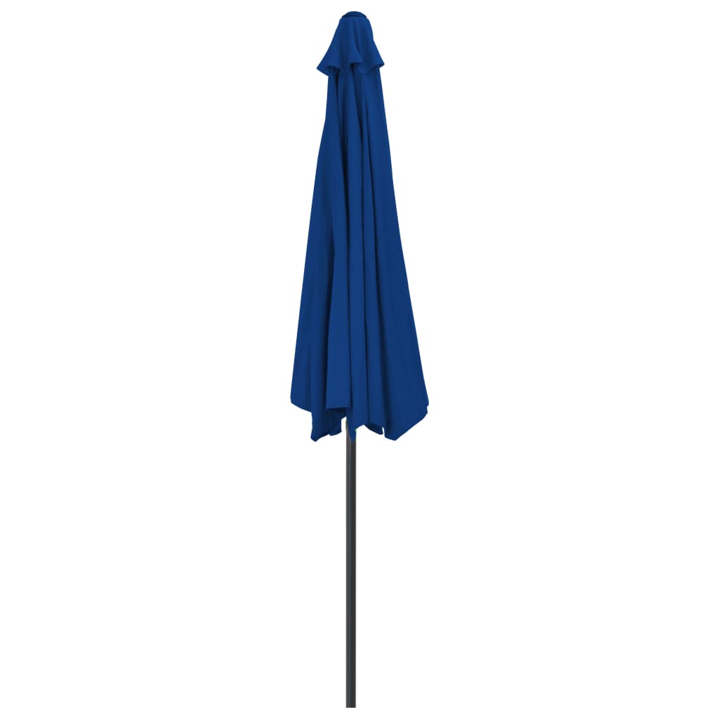 vidaXL Balkonparasol half met aluminium paal 300x155x223 cm blauw