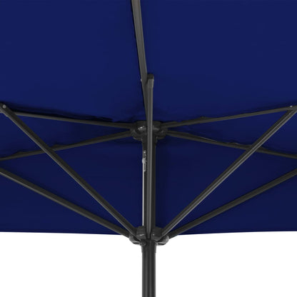 vidaXL Balkonparasol half met aluminium paal 300x155x223 cm blauw