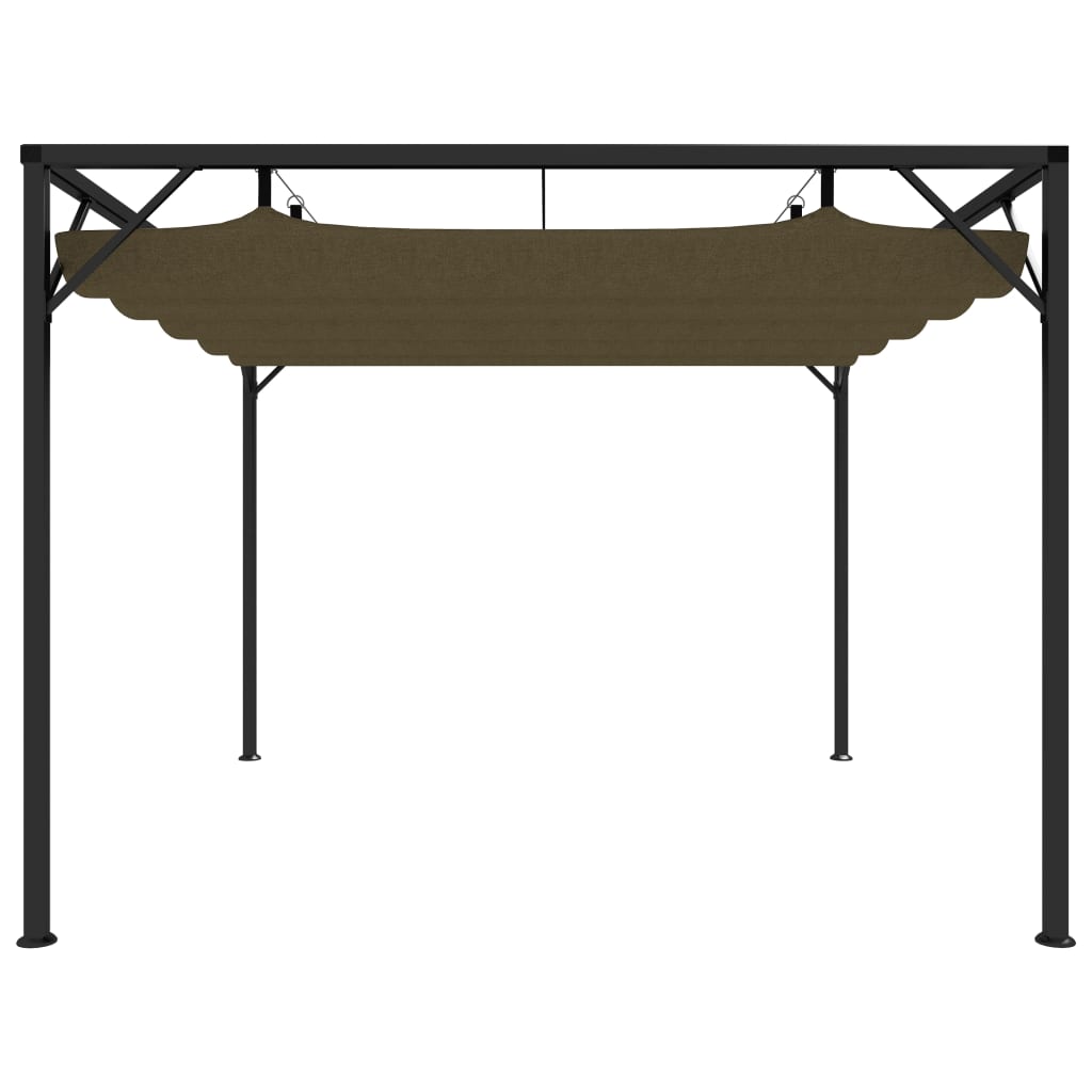 vidaXL Tuinprieel met uittrekbaar dak 180 g/m² 3x3 m taupe