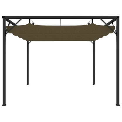 vidaXL Tuinprieel met uittrekbaar dak 180 g/m² 3x3 m taupe