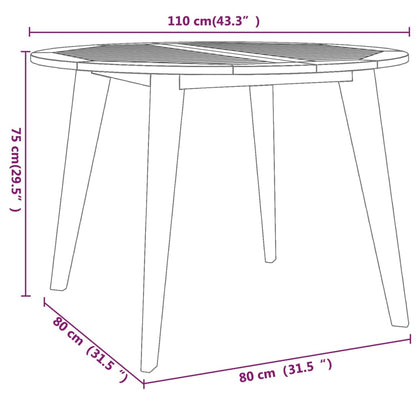 vidaXL Tuintafel Ø110x75 cm massief acaciahout