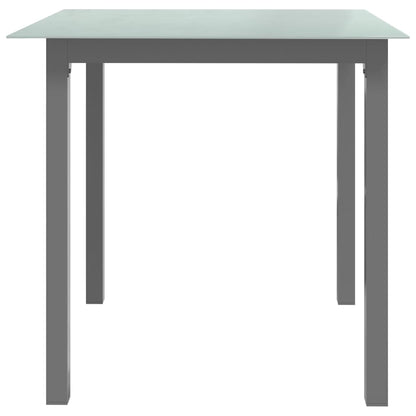 vidaXL Tuintafel 80x80x74 cm aluminium en glas lichtgrijs