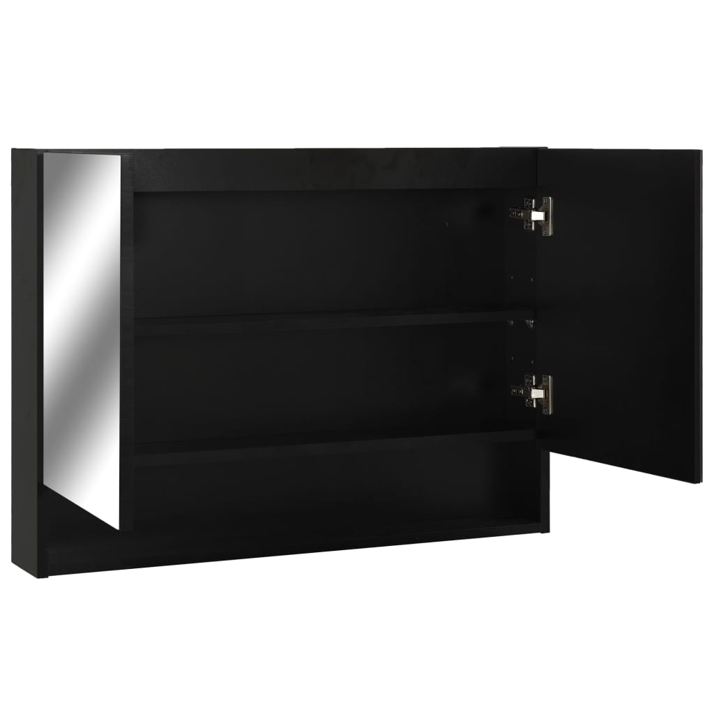 vidaXL Badkamerspiegelkast LED 80x15x60 cm MDF zwart