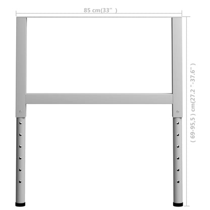 vidaXL Werkbankframes verstelbaar 2 st 85x(69-95,5) cm metaal grijs