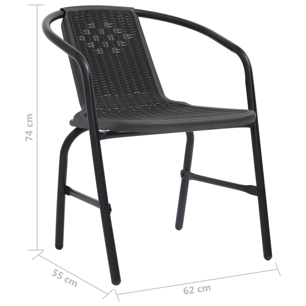 vidaXL Tuinstoelen 2 st 110 kg kunststof rattan en staal