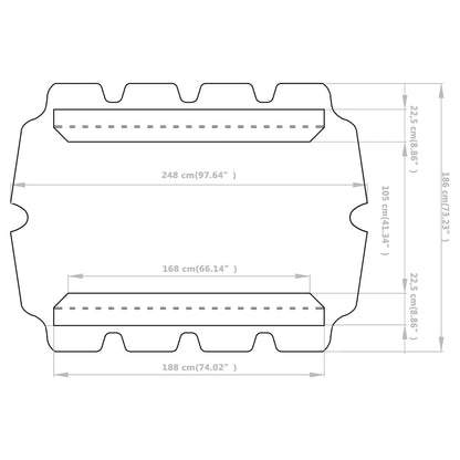 vidaXL Vervangingsluifel voor schommelbank 188/168x145/110 cm wit