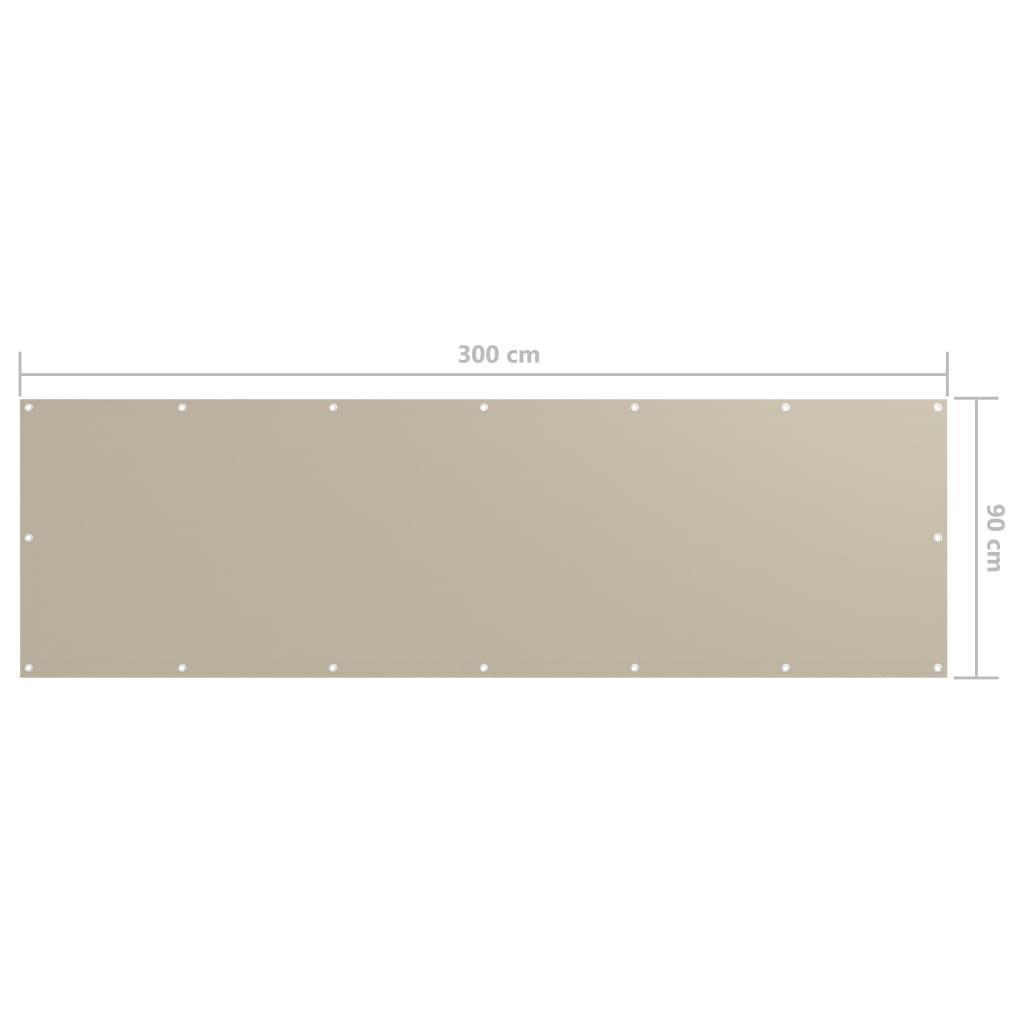 vidaXL Balkonscherm 90x300 cm oxford stof beige