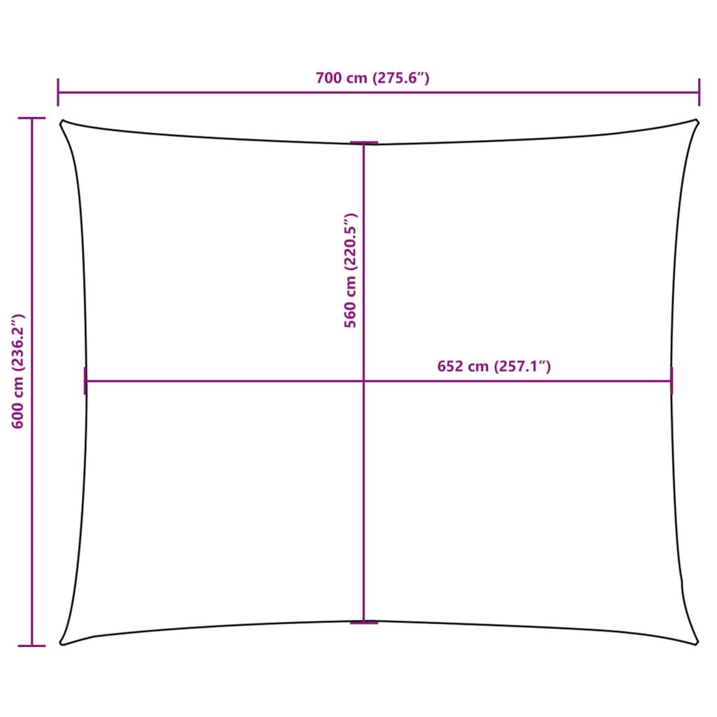 vidaXL Zonnescherm rechthoekig 6x7 m oxford stof antracietkleurig