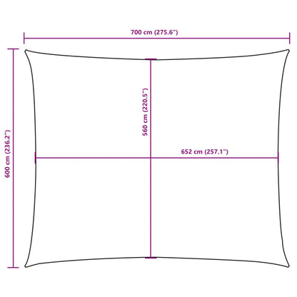 vidaXL Zonnescherm rechthoekig 6x7 m oxford stof antracietkleurig