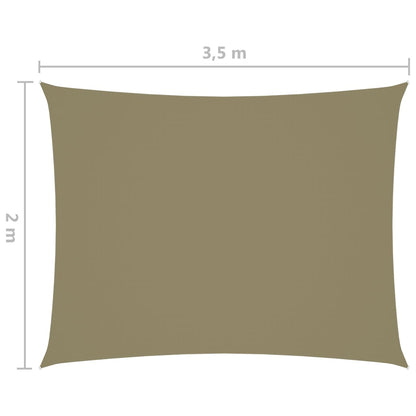 vidaXL Zonnescherm rechthoekig 2x3,5 m oxford stof beige