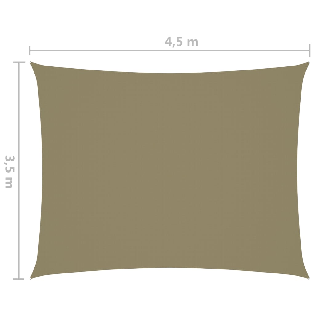 vidaXL Zonnescherm rechthoekig 3,5x4,5 m oxford stof beige