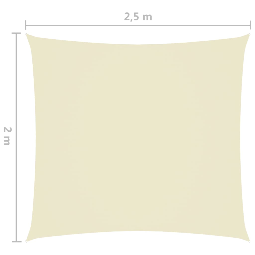 vidaXL Zonnescherm rechthoekig 2x2,5 m oxford stof crèmekleurig