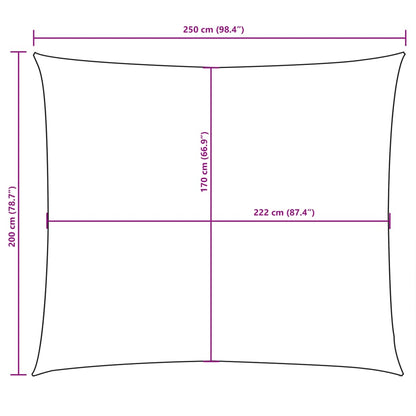 vidaXL Zonnescherm rechthoekig 2x2,5 m oxford stof crèmekleurig