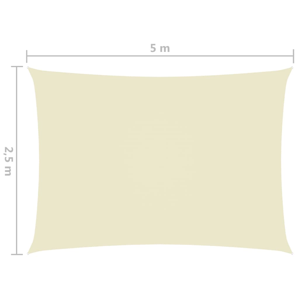 vidaXL Zonnescherm rechthoekig 2,5x5 m oxford stof crèmekleurig