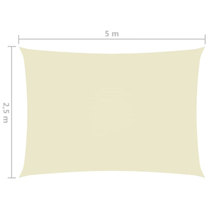 vidaXL Zonnescherm rechthoekig 2,5x5 m oxford stof crèmekleurig