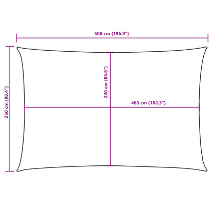 vidaXL Zonnescherm rechthoekig 2,5x5 m oxford stof crèmekleurig