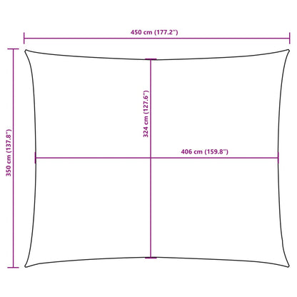 vidaXL Zonnescherm rechthoekig 3,5x4,5 m oxford stof crèmekleurig