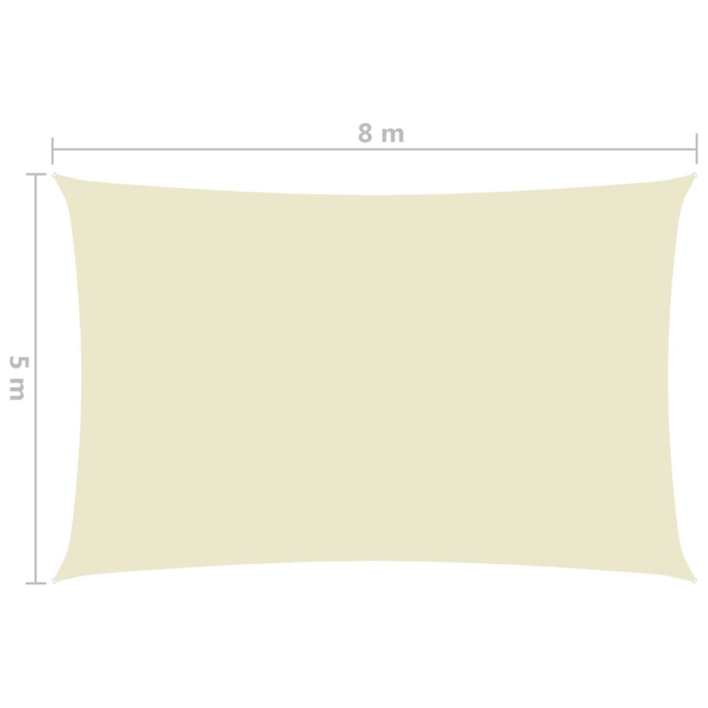 vidaXL Zonnescherm rechthoekig 5x8 m oxford stof crèmekleurig