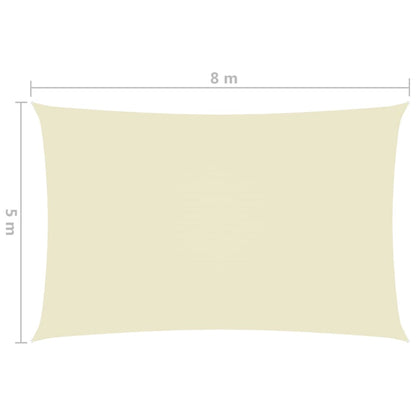 vidaXL Zonnescherm rechthoekig 5x8 m oxford stof crèmekleurig