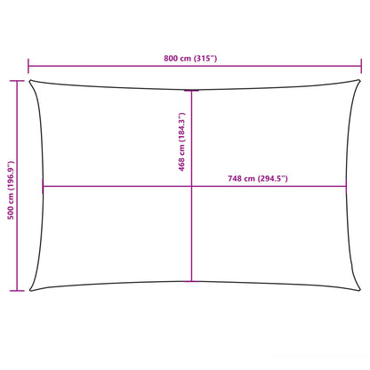 vidaXL Zonnescherm rechthoekig 5x8 m oxford stof crèmekleurig