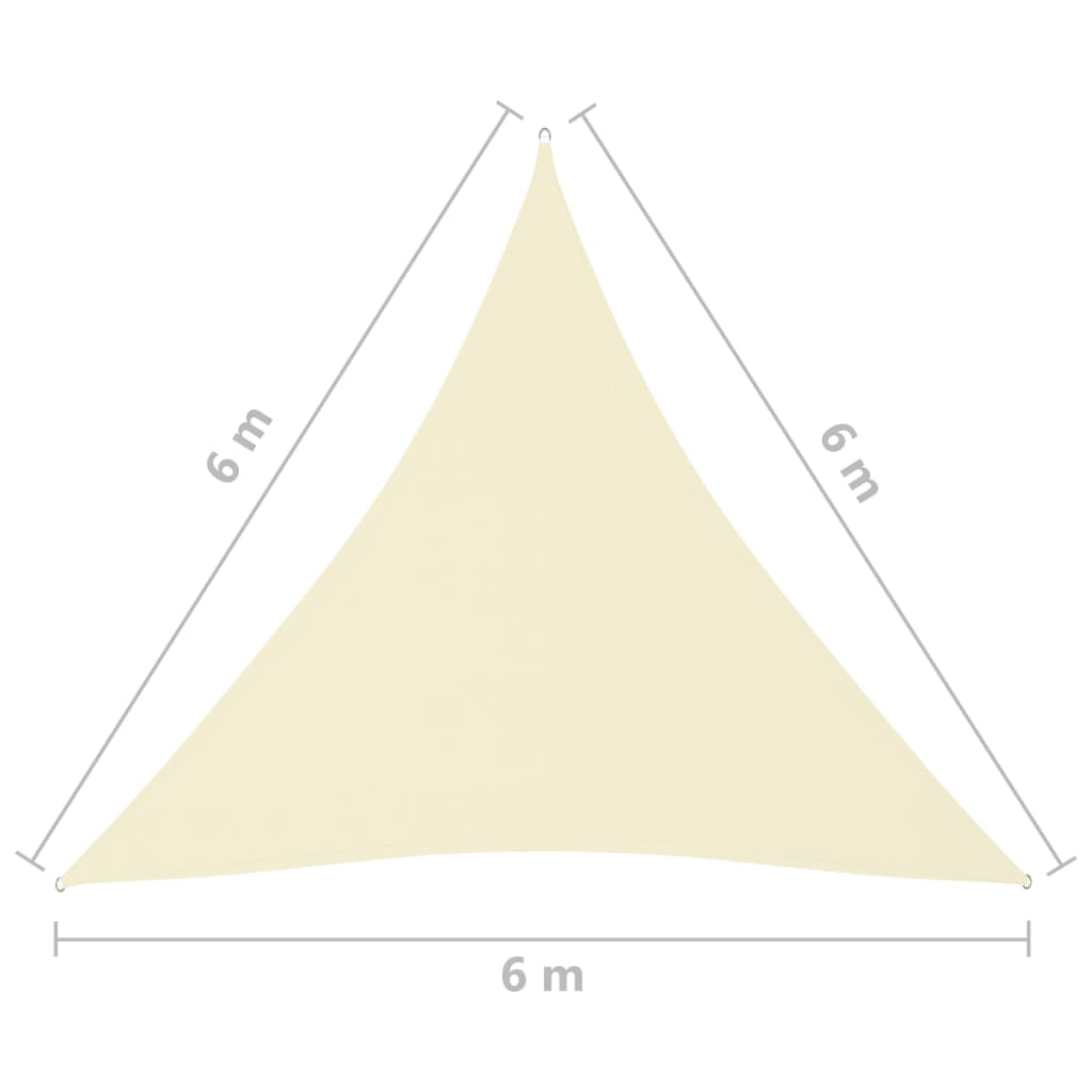 vidaXL Zonnescherm driehoekig 6x6x6 m oxford stof crèmekleurig