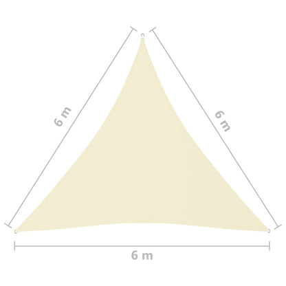 vidaXL Zonnescherm driehoekig 6x6x6 m oxford stof crèmekleurig