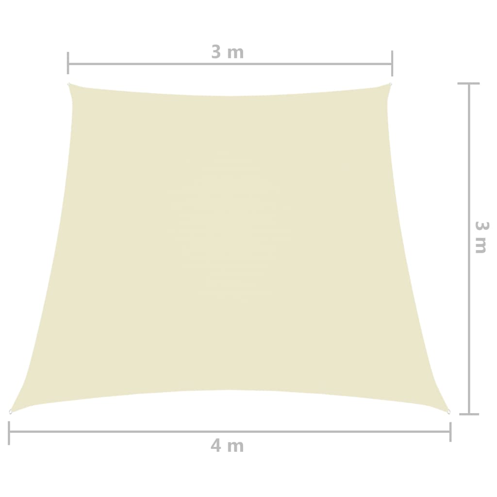 vidaXL Zonnescherm trapezium 3/4x3 m oxford stof crèmekleurig