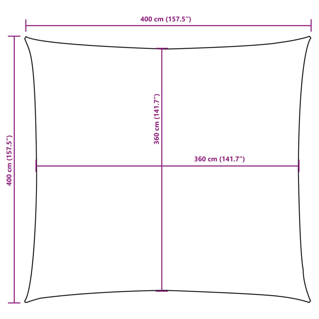 vidaXL Zonnescherm vierkant 4x4 m oxford stof wit