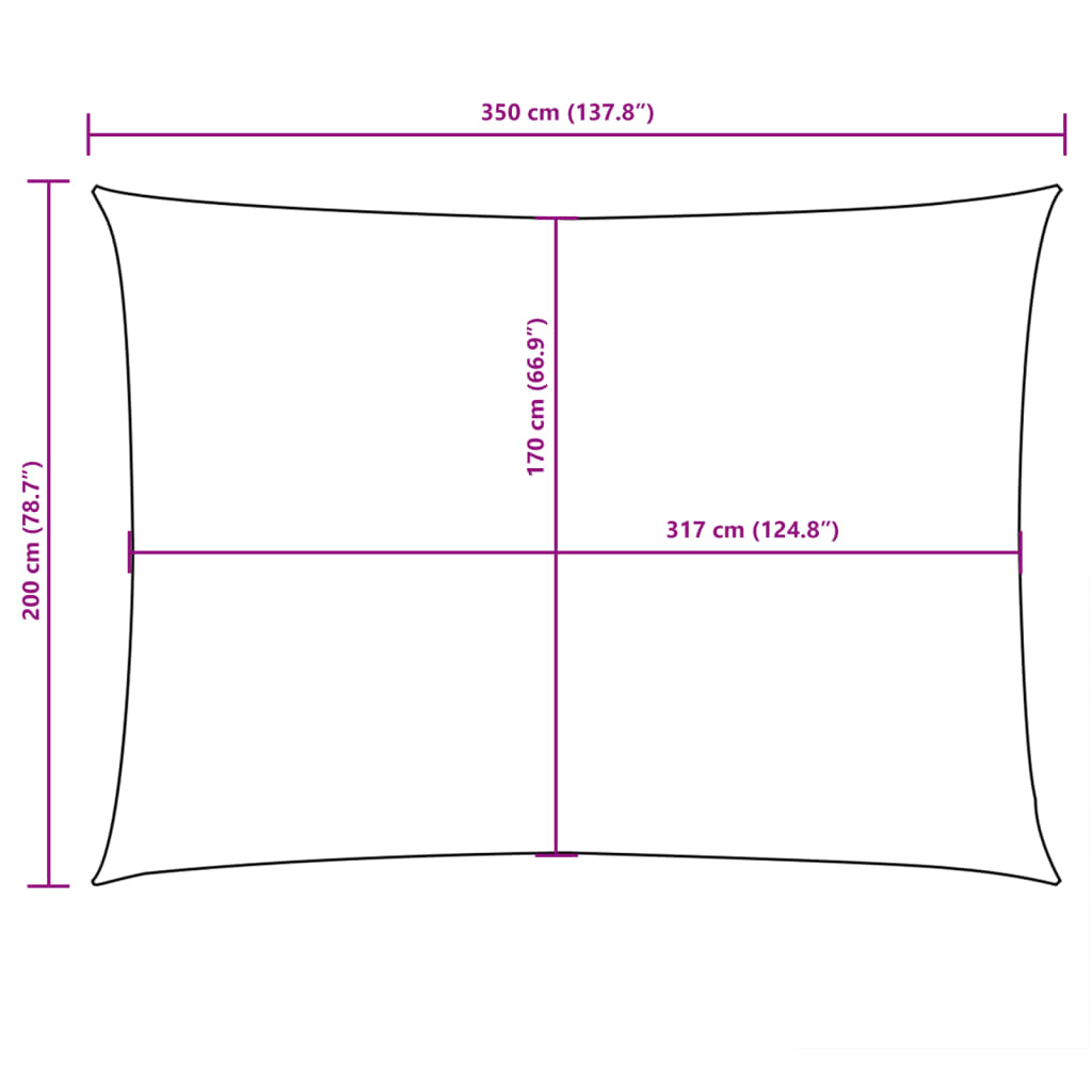 vidaXL Zonnescherm rechthoekig 2x3,5 m oxford stof wit