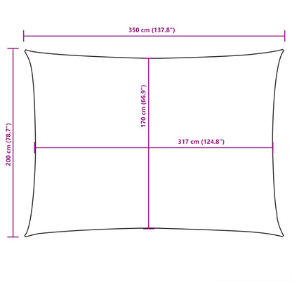 vidaXL Zonnescherm rechthoekig 2x3,5 m oxford stof wit