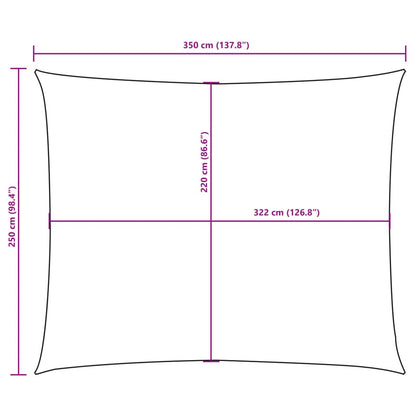 vidaXL Zonnescherm rechthoekig 2,5x3,5 m oxford stof wit