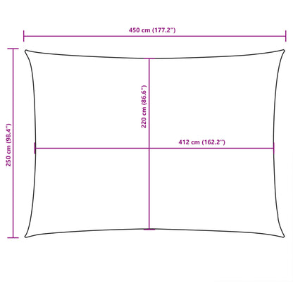 vidaXL Zonnescherm rechthoekig 2,5x4,5 m oxford stof wit