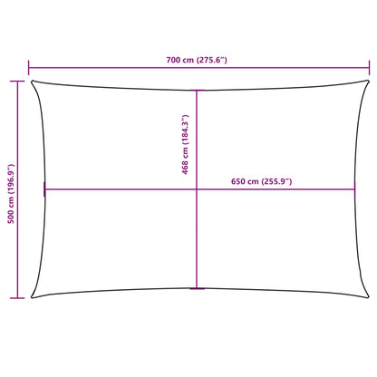 vidaXL Zonnescherm rechthoekig 5x7 m oxford stof wit