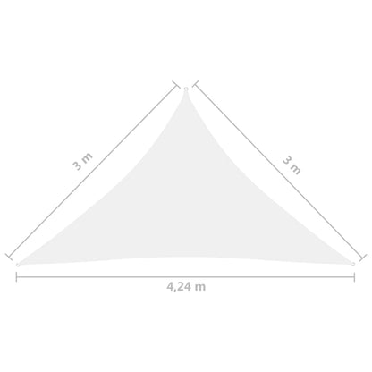 vidaXL Zonnescherm driehoekig 3x3x4,24 m oxford stof wit