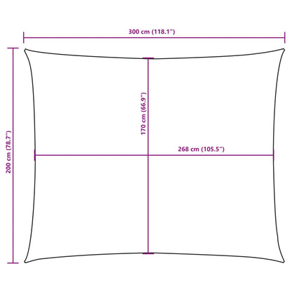 vidaXL Zonnescherm rechthoekig 2x3 m oxford stof taupe