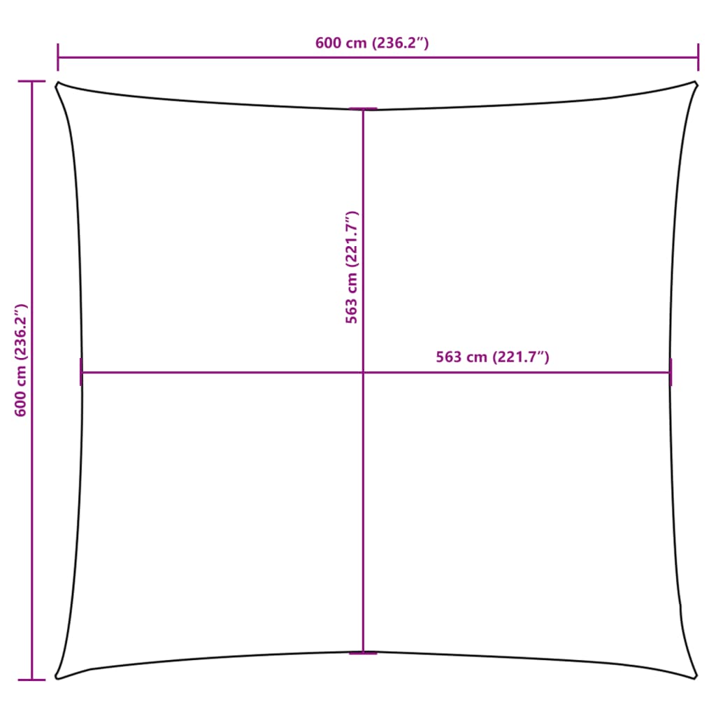 vidaXL Zonnescherm vierkant 6x6 m oxford stof zwart