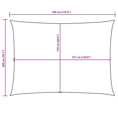 vidaXL Zonnescherm rechthoekig 2x3,5 m oxford stof zwart