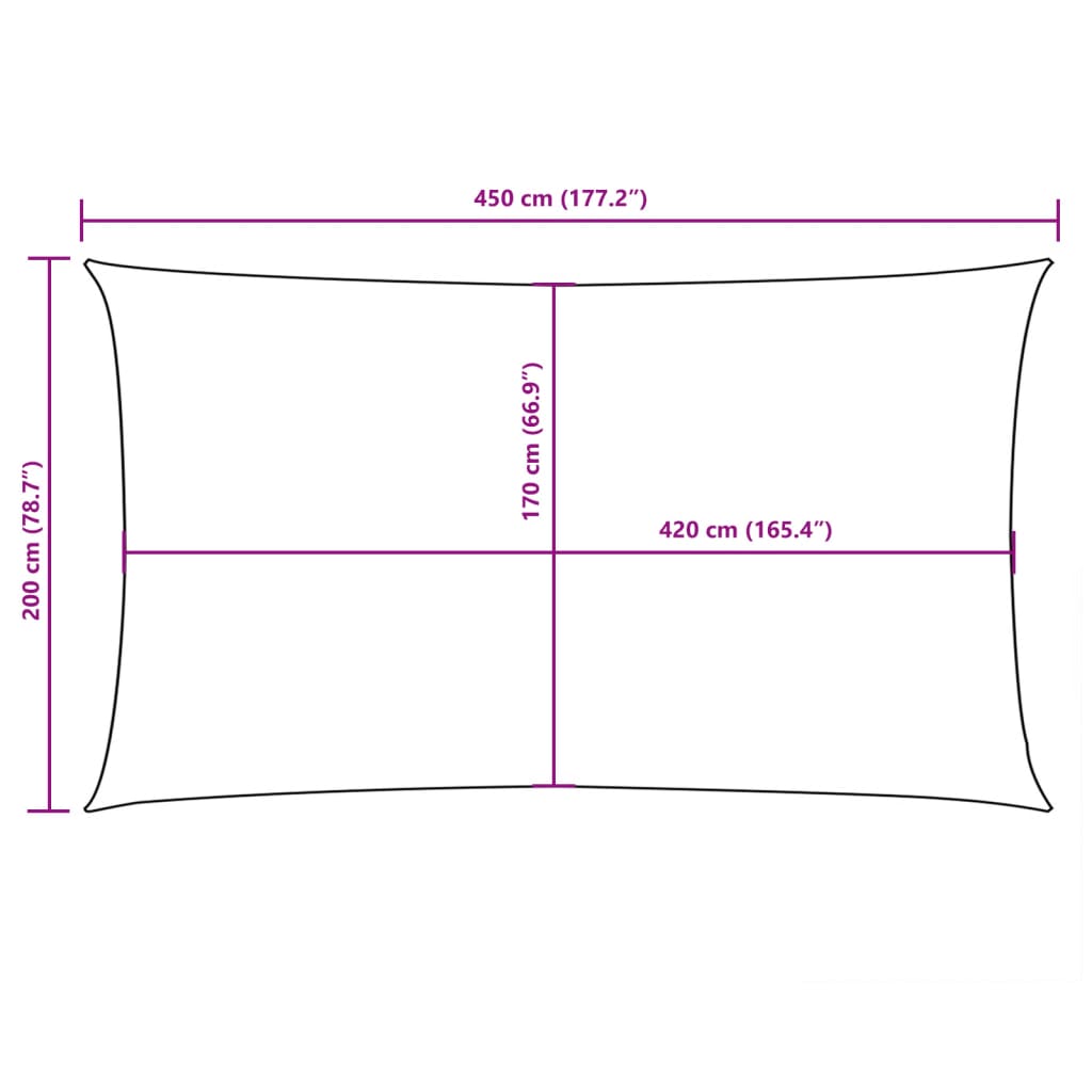 vidaXL Zonnescherm rechthoekig 2x4,5 m oxford stof zwart