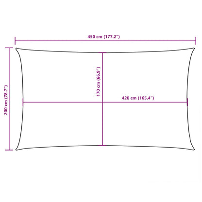 vidaXL Zonnescherm rechthoekig 2x4,5 m oxford stof zwart