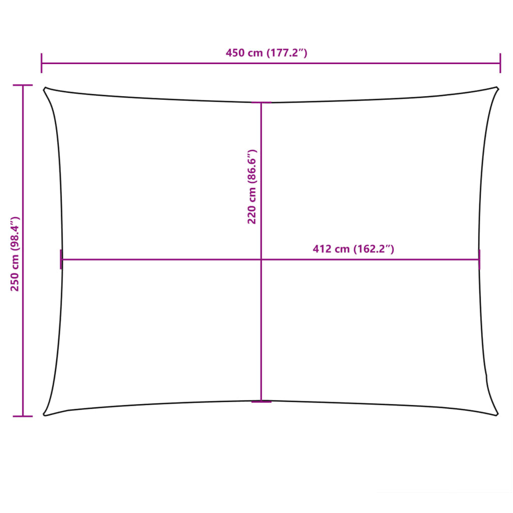 vidaXL Zonnescherm rechthoekig 2,5x4,5 m oxford stof zwart