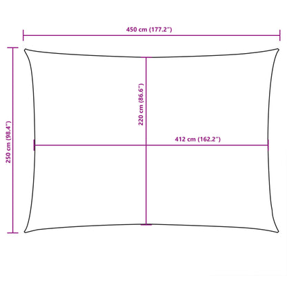 vidaXL Zonnescherm rechthoekig 2,5x4,5 m oxford stof zwart