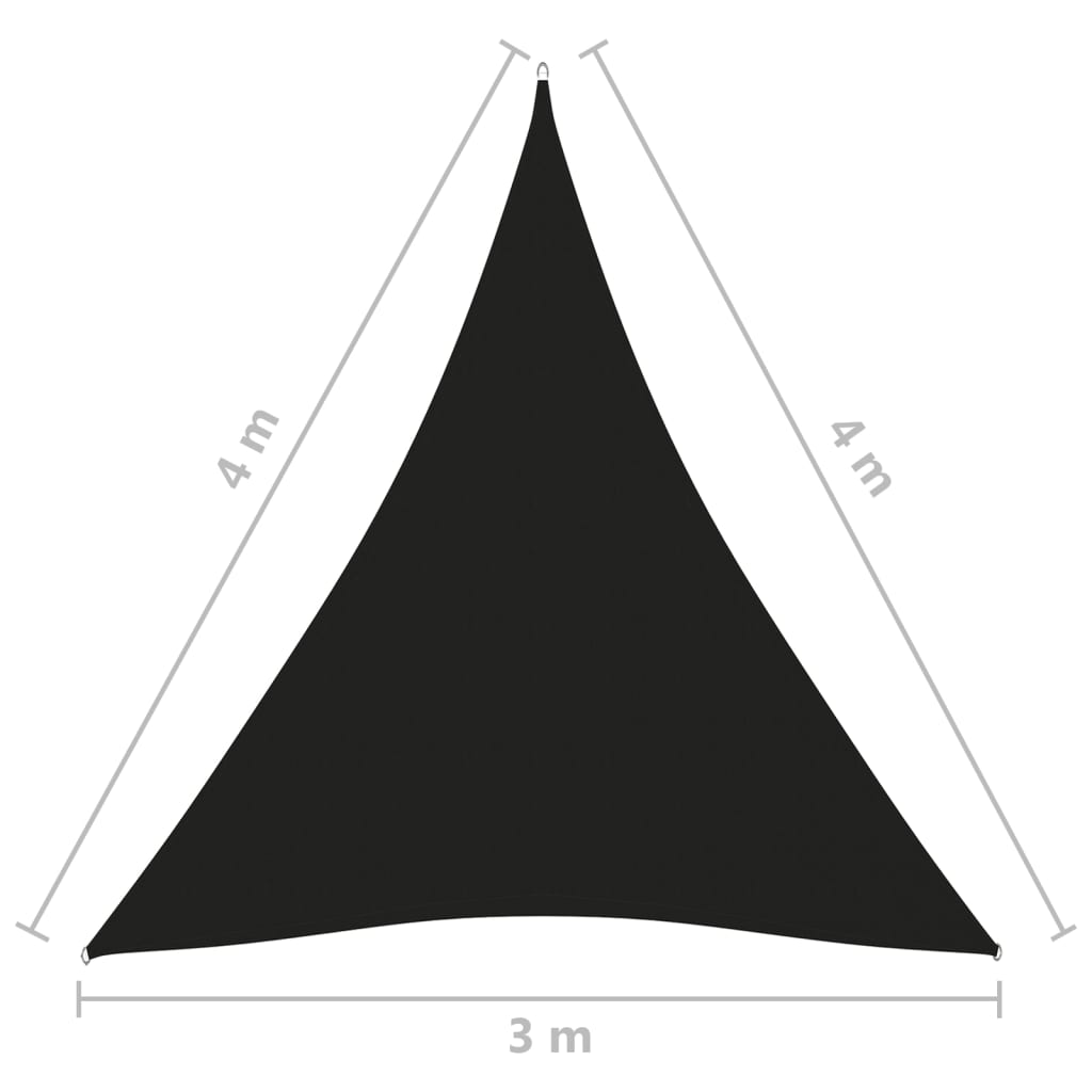 vidaXL Zonnescherm driehoekig 3x4x4 m oxford stof zwart