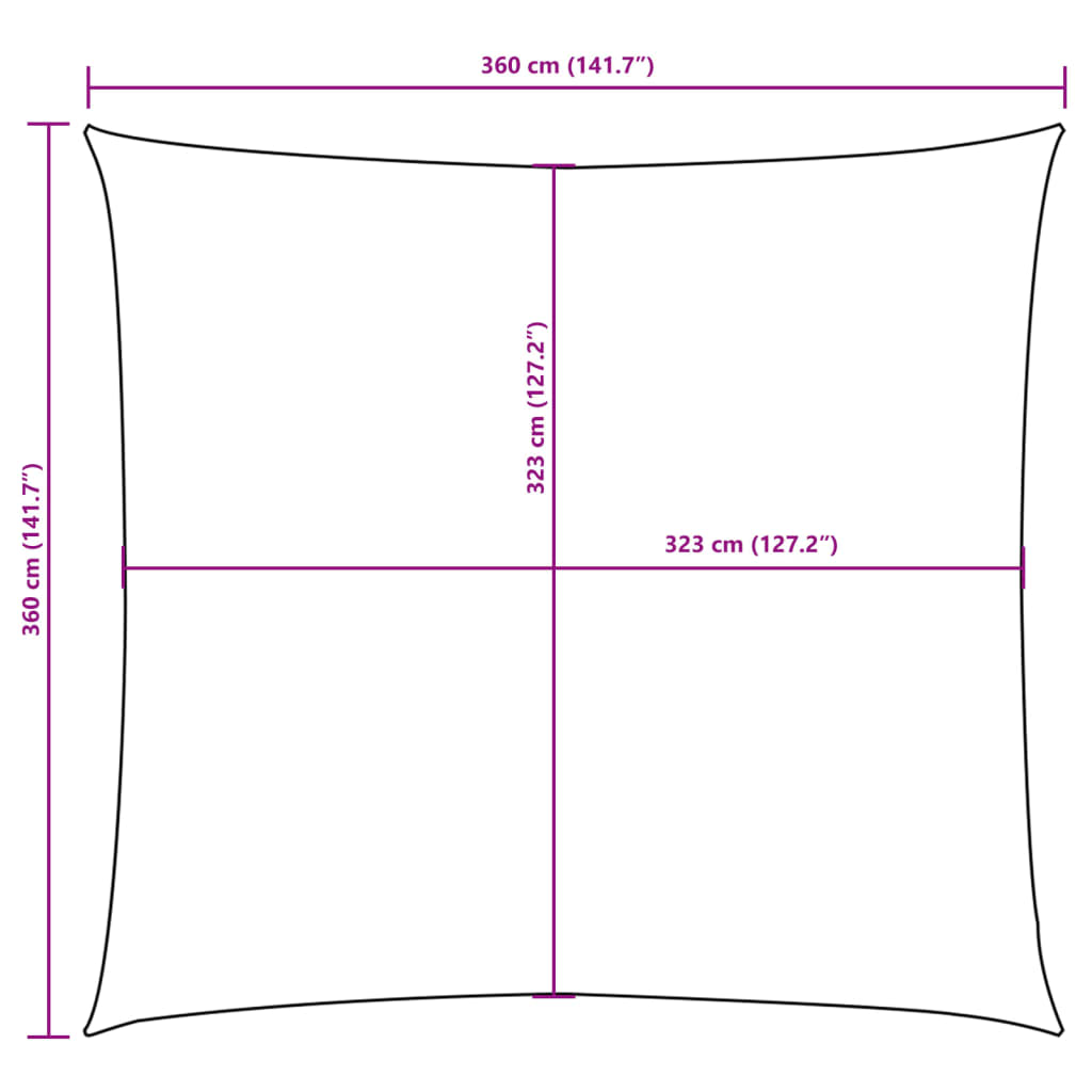 vidaXL Zonnescherm vierkant 3,6x3,6 m oxford stof bruin